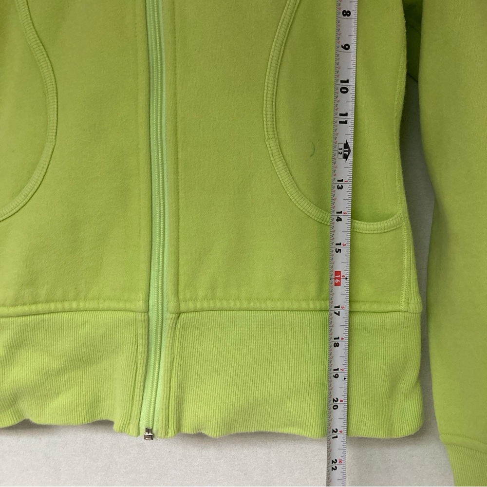 lululemon Scuba Women’s athletica Neón Green Jacket Hooded Full Zip Sz  8 - Picture 10 of 16